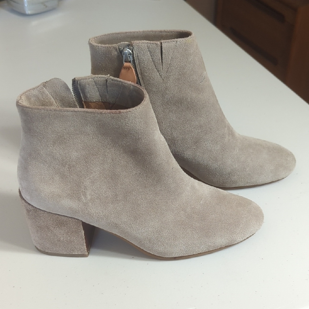 Gentle Souls Taupe Suede Ankle Booties